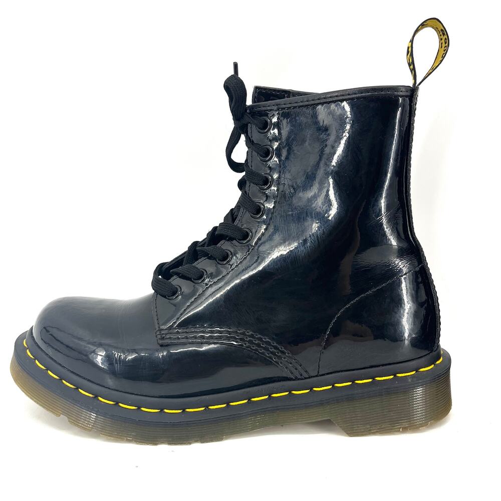 Dr Martens Women's Black Patent Leather 1460 Combat Ankle Boots (US7/EU38) AW004